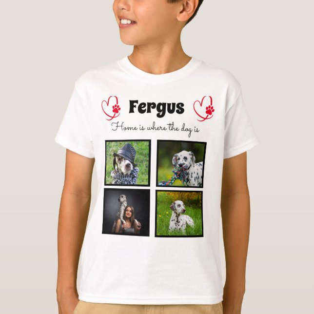  4 photo collage - customised memory for boys T-Shirt (Front)