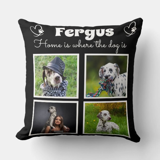  4 photo collage - customised pet family memory  cushion (Front)