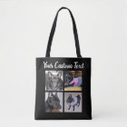 4 Photo Collage | Dog Black Tote Bag