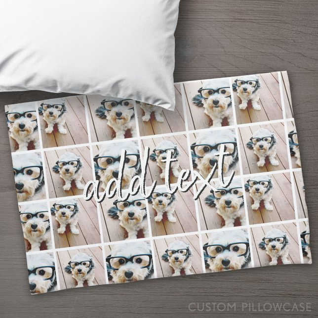 4 Photo Collage Duplicated All Over Can Edit Colou Pillowcase (Custom Pillowcase)