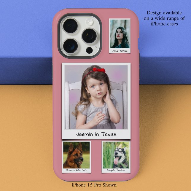 4 photo Collage Dusty Pink iPhone Case (Creator Uploaded)
