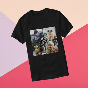4 Photo Collage Family Memory Father's Day  T-Shirt