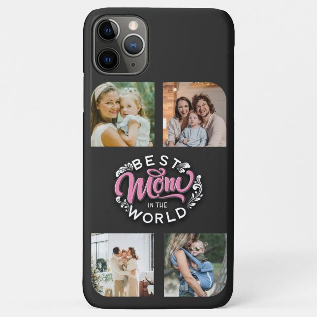 4 Photo Collage Family Memory Mother's Day Case-Mate iPhone Case (Back)
