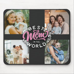 4 Photo Collage Family Memory Mother's Day Mouse Mat