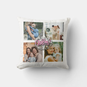 4 Photo Collage Family Memory Mother's Day T-Shir Cushion