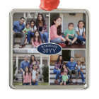 4 Photo Collage Family Name & Year Navy Blue White