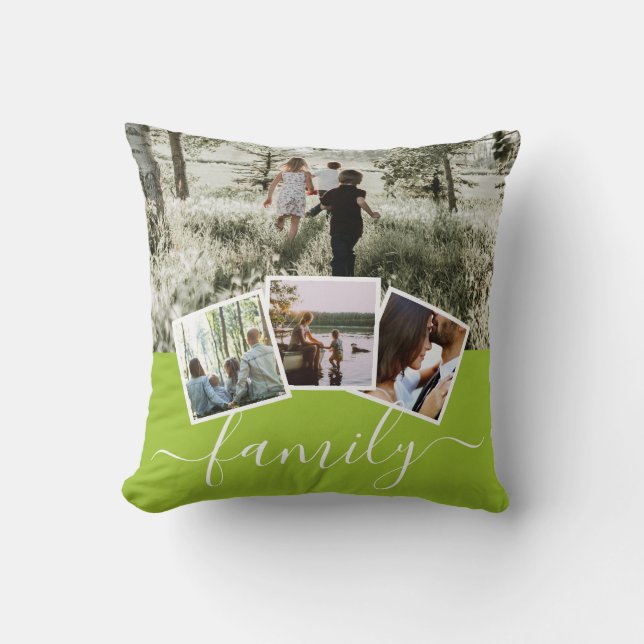 4 Photo Collage Family Personalised Cushion (Front)
