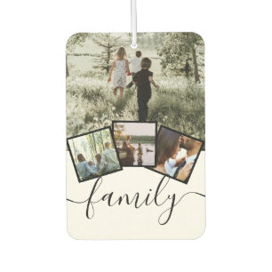 4 Photo Collage Family Personalised Custom Car Air Freshener