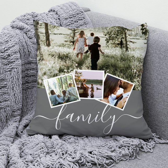 4 Photo Collage Family Personalized Cushion (Creator Uploaded)