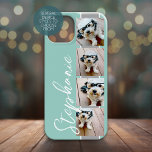 4 Photo Collage Film Strip Name - CAN edit COLOR iPhone 15 Case<br><div class="desc">Add your favourite photos to this strip for a fun memory keeper. An artistic way to display your best photo sharing pics.</div>