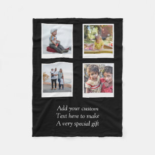4 Photo Collage Fleece Blanket