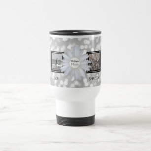 4 Photo Collage for Mum   Mother's Day Daisy Bokeh Travel Mug