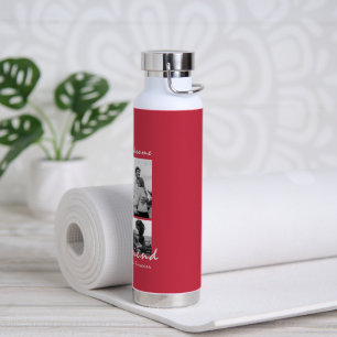 4-Photo Collage Forever Boyfriend Valentine's day Water Bottle