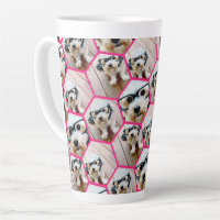 4 Photo Collage - funky hexagon pattern