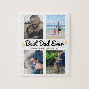 4 Photo Collage Gift for Dad Personalised Custom Jigsaw Puzzle