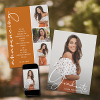 4 Photo Collage Graduation Burnt Orange