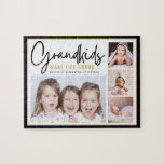 4 Photo Collage Grandkids Make Life Grand Quote Jigsaw Puzzle<br><div class="desc">A modern photo collage gift for grandparents with a sentimental quote "Grandkids make life grand".Personalise with 4 pictures and grandchildren names to make it a memorable gift for mother's day, grandparents's day, christmas and birthday..</div>