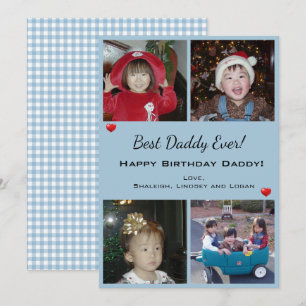 4 Photo Collage Happy Birthday Best Dad Ever Card