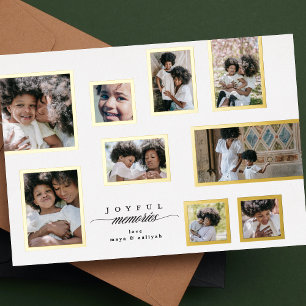 4+ Photo Collage Joyful Christmas Foil Holiday Card