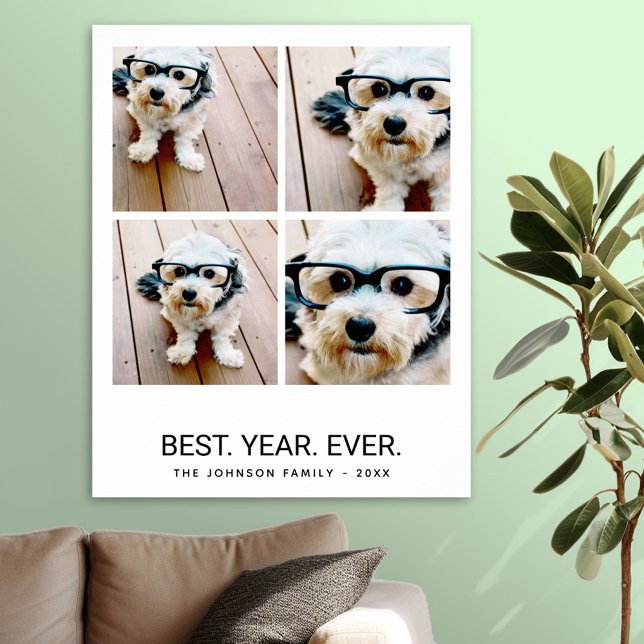 4 Photo Collage Minimalist - Best Year Ever Poster (Photo Collage Poster)