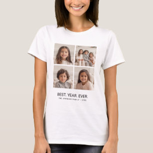 4 Photo Collage Minimalist - Best Year Ever T-Shirt