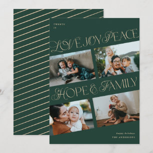 4 Photo Collage Minimalist Chrismtas Holiday Card