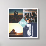 4 Photo Collage Monogrammed Canvas Print<br><div class="desc">4 Photo Collage Monogrammed created by you personalised wall art -  Canvas Print from Ricaso - add your own photographs and text to this great  canvas</div>