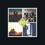 4 Photo Collage Monogrammed Canvas Print<br><div class="desc">4 Photo Collage Monogrammed created by you personalised wall art -  Canvas Print from Ricaso - add your own photographs and text to this great  canvas</div>