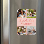 4 Photo Collage Mother's Day Gift Magnet<br><div class="desc">Custom printed Mother's Day magnet personalised with your photos and text. This modern minimalist design features a photo collage layout for 4 square Instagram photos and handwritten style script that reads "Best Mum Ever - Happy Mother's Day" or you can customise it with your own special message. Use the design...</div>