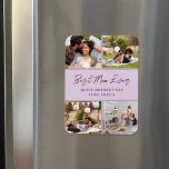 4 Photo Collage Mother's Day Gift Magnet<br><div class="desc">Custom printed Mother's Day magnet personalised with your photos and text. This modern minimalist design features a photo collage layout for 4 square Instagram photos and handwritten style script that reads "Best Mum Ever - Happy Mother's Day" or you can customise it with your own special message. Use the design...</div>