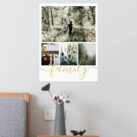 4 Photo Collage Personalised Family Typography