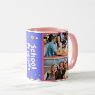4 Photo Collage School Friends Mug