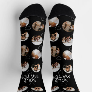 4 Photo Collage Sole Mates (funny play on soul) Socks