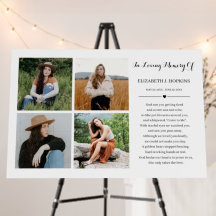 4 Photo Collage Sympathy Funeral Memorial