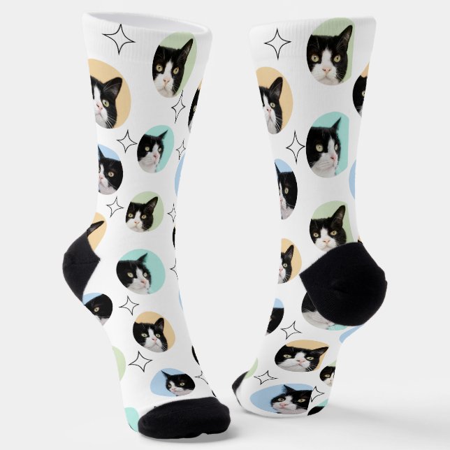 4 Photo Collage Template Make Your Own Fun Pet Socks (Angled)