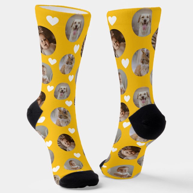 4 Photo Collage Template Make Your Own Fun Socks (Angled)