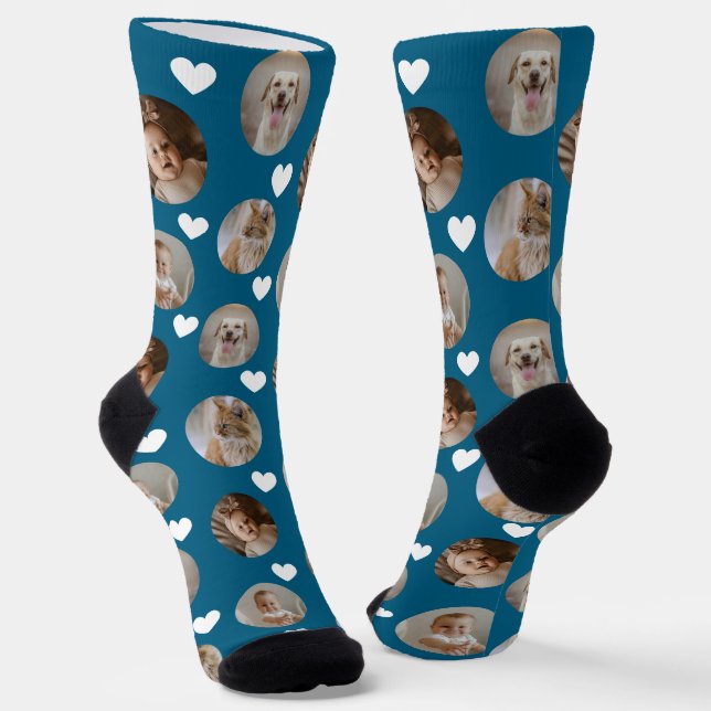 4 Photo Collage Template Make Your Own Fun Socks (Angled)