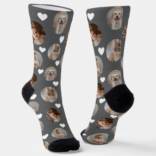 4 Photo Collage Template Make Your Own Fun Socks (Angled)