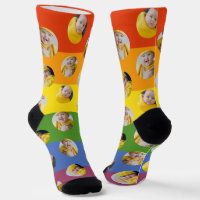 4 Photo Collage Template Rainbow Pride Fun Socks