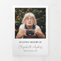 4 Photo Collage Tri-Fold Funeral Memorial Program
