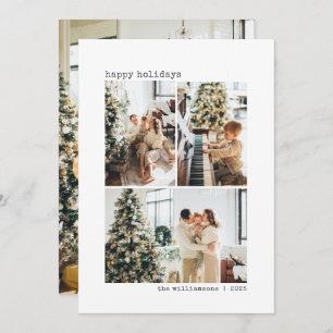 4 Photo Collage Typewriter Minimalist Scandinavian Holiday Card