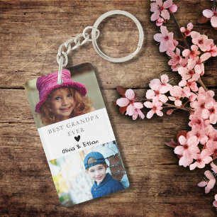 4 Photo Collage We Love You Best Grandpa Ever   Key Ring