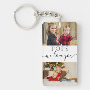 4 Photo Collage We Love You Best Pops Ever   Key Ring