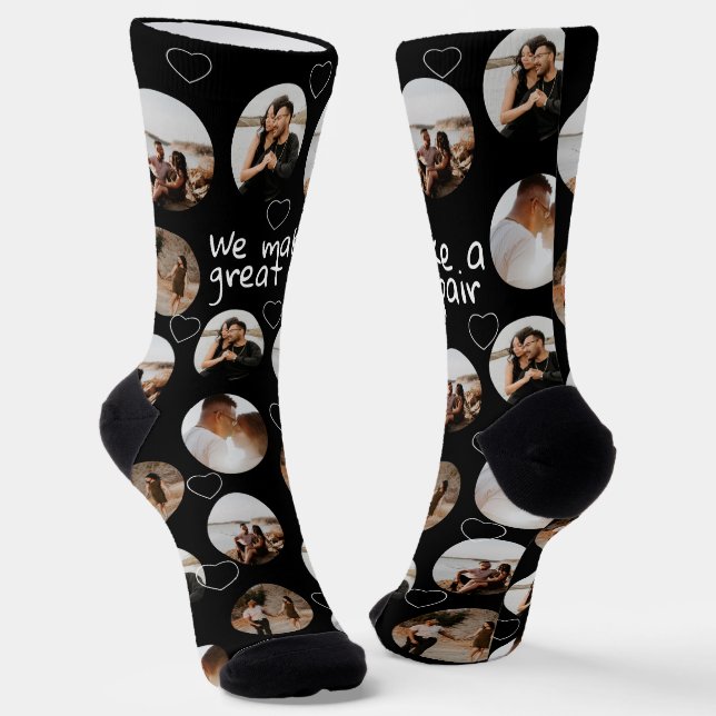 4 Photo Collage We Make A Great Pair Socks (Angled)