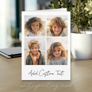 4 Photo Collage - White with Script Type Card