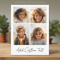 4 Photo Collage - White with Script Type