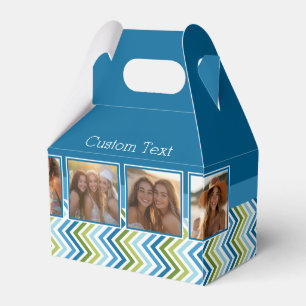 4 Photo Collage with Colourful Chevrons Favour Box