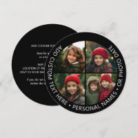 4 Photo Collage with Curvature Custom Text Around