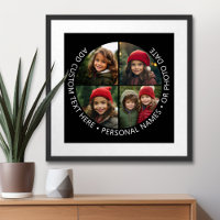 4 Photo Collage with Curvature Custom Text Around