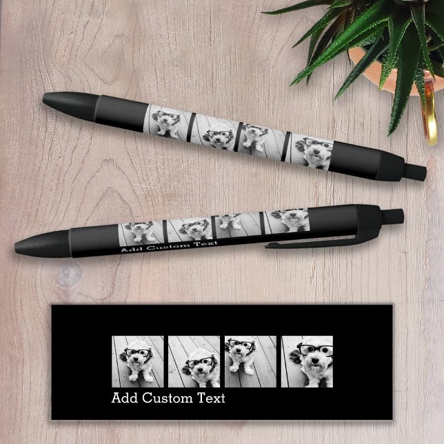 4 Photo Collage - you can change background colour Black Ink Pen (Creator Uploaded)